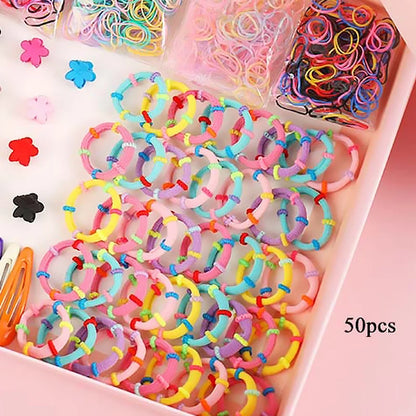 565 870Pcs Girls Cute Elastic Hair Bands Hairpins Flower Hair Claws Hair Clip Rubber Band Ponytail Holder Kids Fashion.