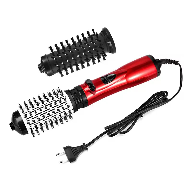 Hot Air Brush Design 3-In-1 Rotating Electric Hair Straightener Curling Comb Roller One-Step Electric Ion Hair Brush.
