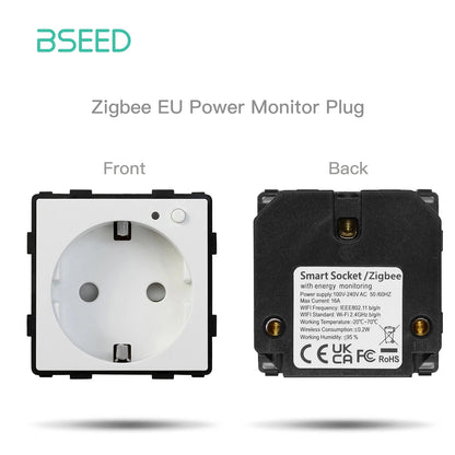 BSEED Zigbee EU/FR/UK/Universal Smart Steckdose Stecker Funktion Teile Mit Power Monitor Glas Rahmen DIY Teile Kostenlose Kombinieren.