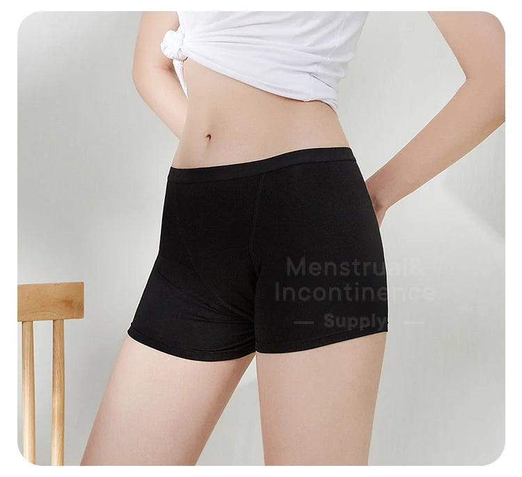 Bamboo Fiber Period Underwear for Women Anti-Leakage Breathable 4-Layer Reusable Menstrual Panties for Daily Use Sports.