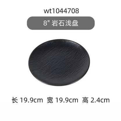 Hotpot Restaurant Melamine Tableware Black Frosted Dinner Plate Japanese Sushi Plates Not Easily Broken Snack Fruit Dishes
