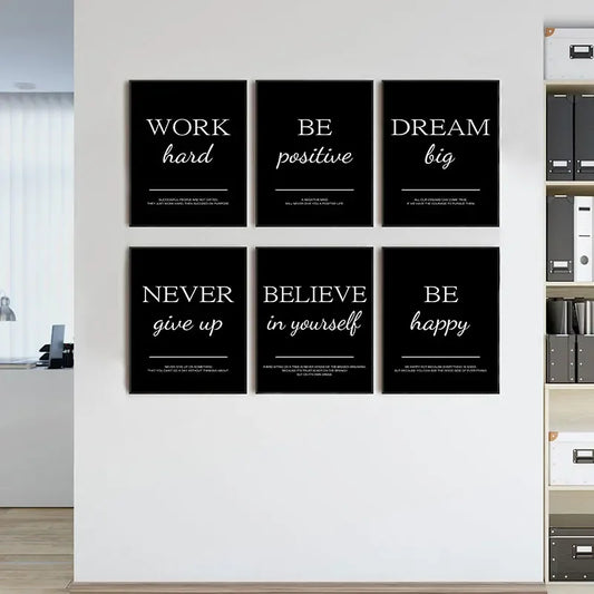 Modern Simple Inspirational Quotes Canvas Art Painting Prints Nordic Wall Decorative Posters for Living Room Office Home Decor.