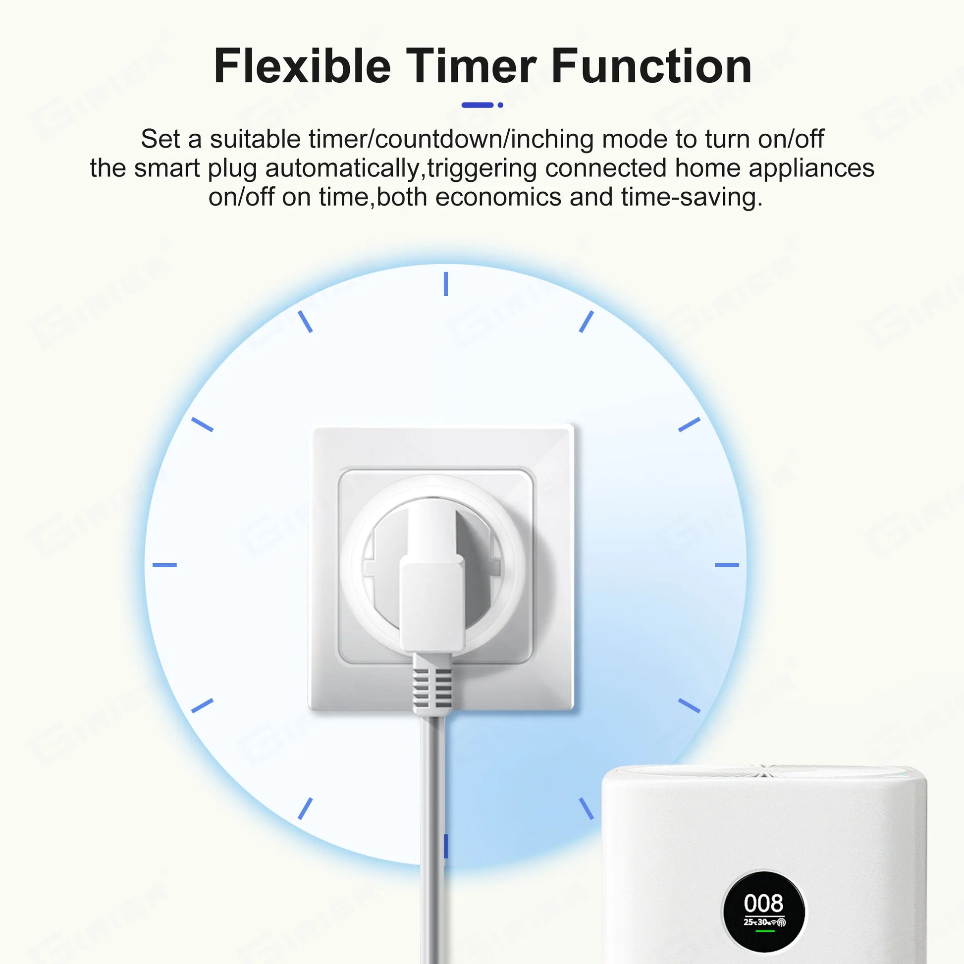 GIRIER Smart Plug ZigBee 20A Smart Home Steckdose EU 4200W mit Power Monitor Funktion Unterstützt Alexa Google Home Assistant.