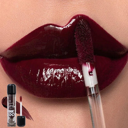 Dark Black Mirror Water Lip Gloss Moisturizing Juice Glass Tea Brown Red Lipsticks Lasting Non-stick Cup Korean Makeup Cosmetics.