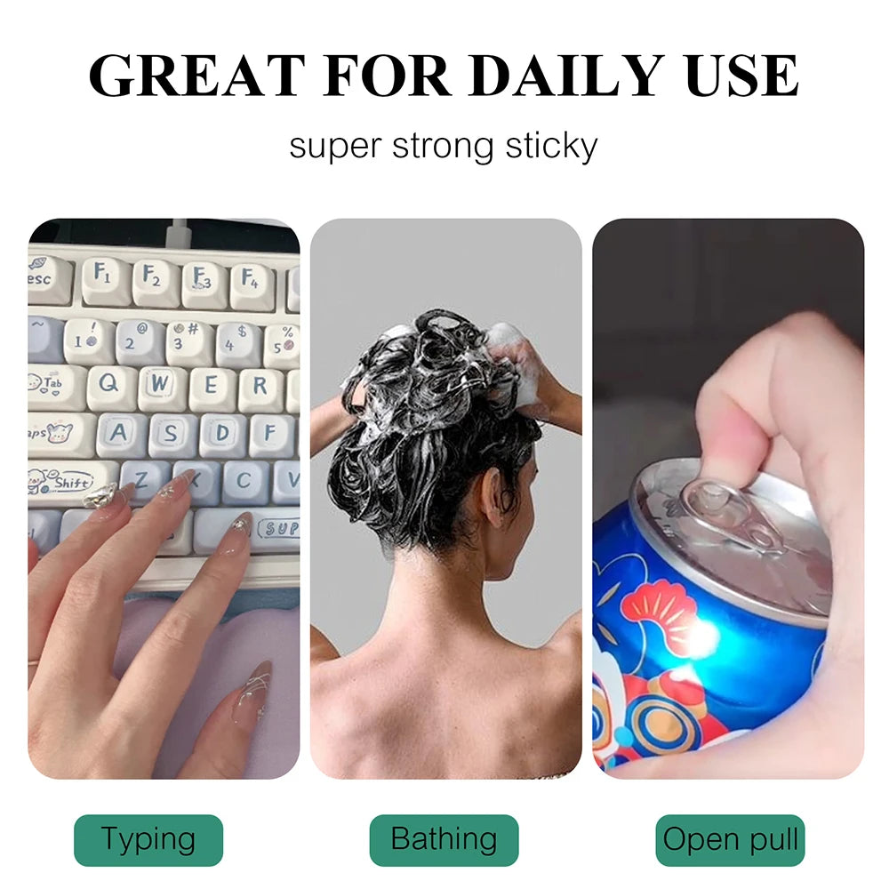 10Sheets/240Pcs  Double Side Adhesive Tape Glue Sticker For Fake Nails Super Sticky Waterproof Breathable Transparent Jelly Glue.