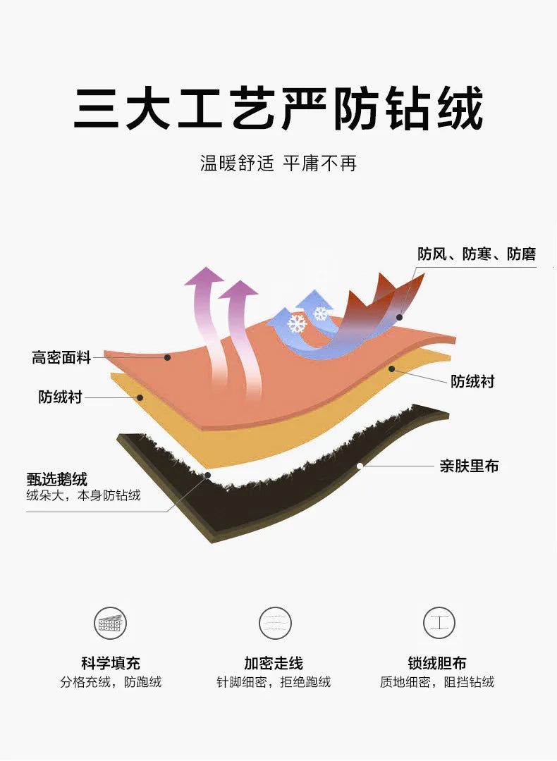 Men's Formal Down Pants 90% White Duck Down Winter Business Trousers Thickened Warm Straight Stretchable Office Pants Man PT-594.