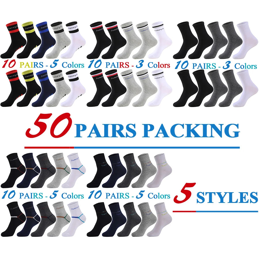 5 Pairs/Lot Running Socks Men Sports High Quality Cotton Colorful Outdoor Cycle Casual Breathable Long Sock Male Gifts 5 Styles.