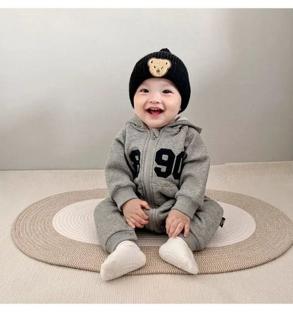 2024 herbst Baby Jungen Casual Print One Piece Langarm Strampler Infant Kleinkind Sport Overall.