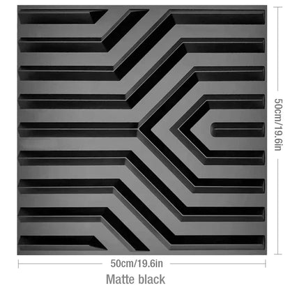 12PC 50x50cm 3d art plaster cut geometric diamond carved wood adhesive bottom wall 3d wall sticker 3d wall panel home decoration