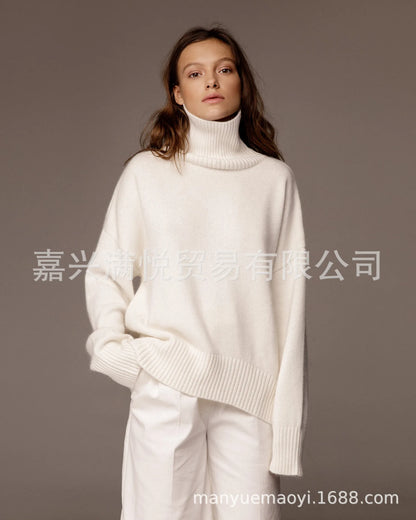 Herbst Und Winter Verdickte Rollkragenpullover frauen Lose Faul Gestrickte Pullover Silhouette Casual Pullover