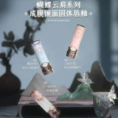 Flower Knows Butterfly Cloud Collar Collection Cosmetics Water Non Stick Cup Lipstick Lght Film-forming Solid Lip Gloss Makeup.