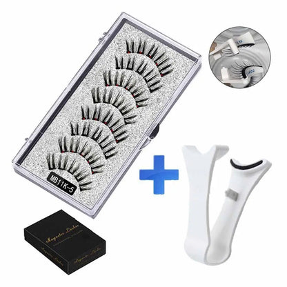 3D Natural Magnetic Eyelashes,With 5 Magnetic Lashes Shipping Box Eyelashes Handmade False Gift Reusable Support Drop Magne T6N2.