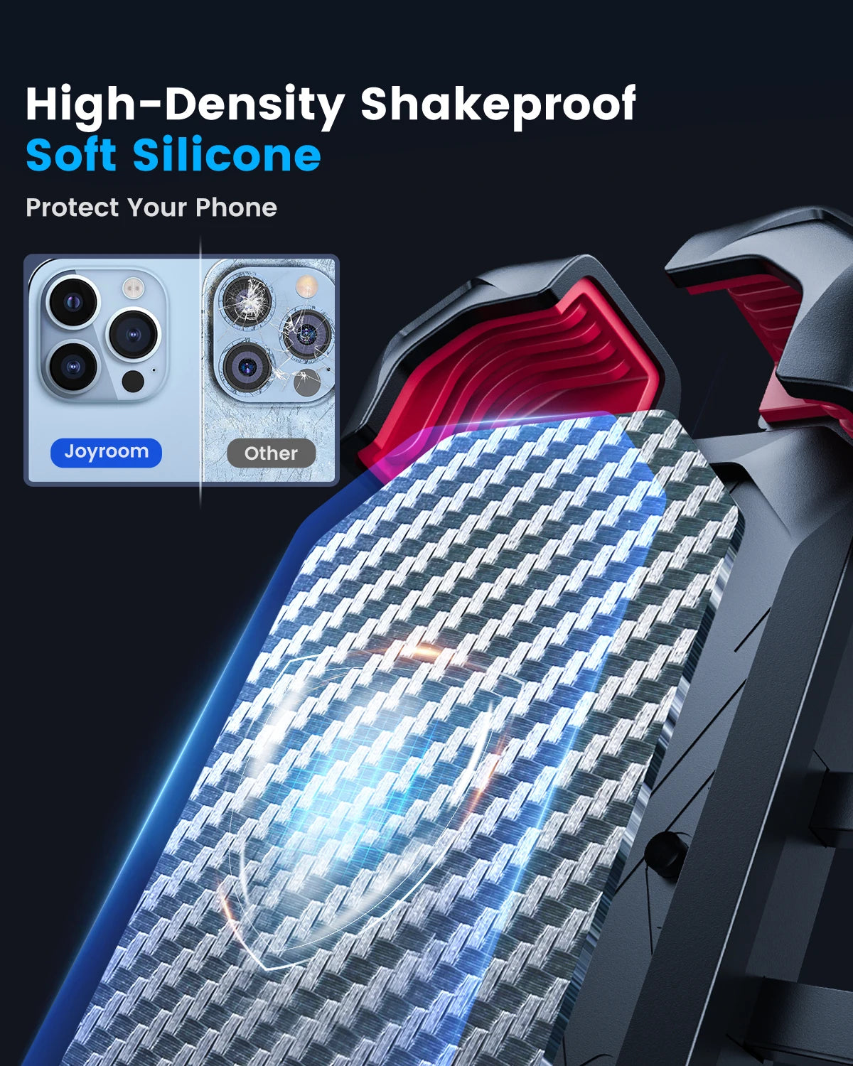 Joyroom Universal Bike Phone Holder 360° View Bicycle Phone Holder for 4.7-7 inch Mobile Phone Stand Shockproof Bracket GPS Clip.