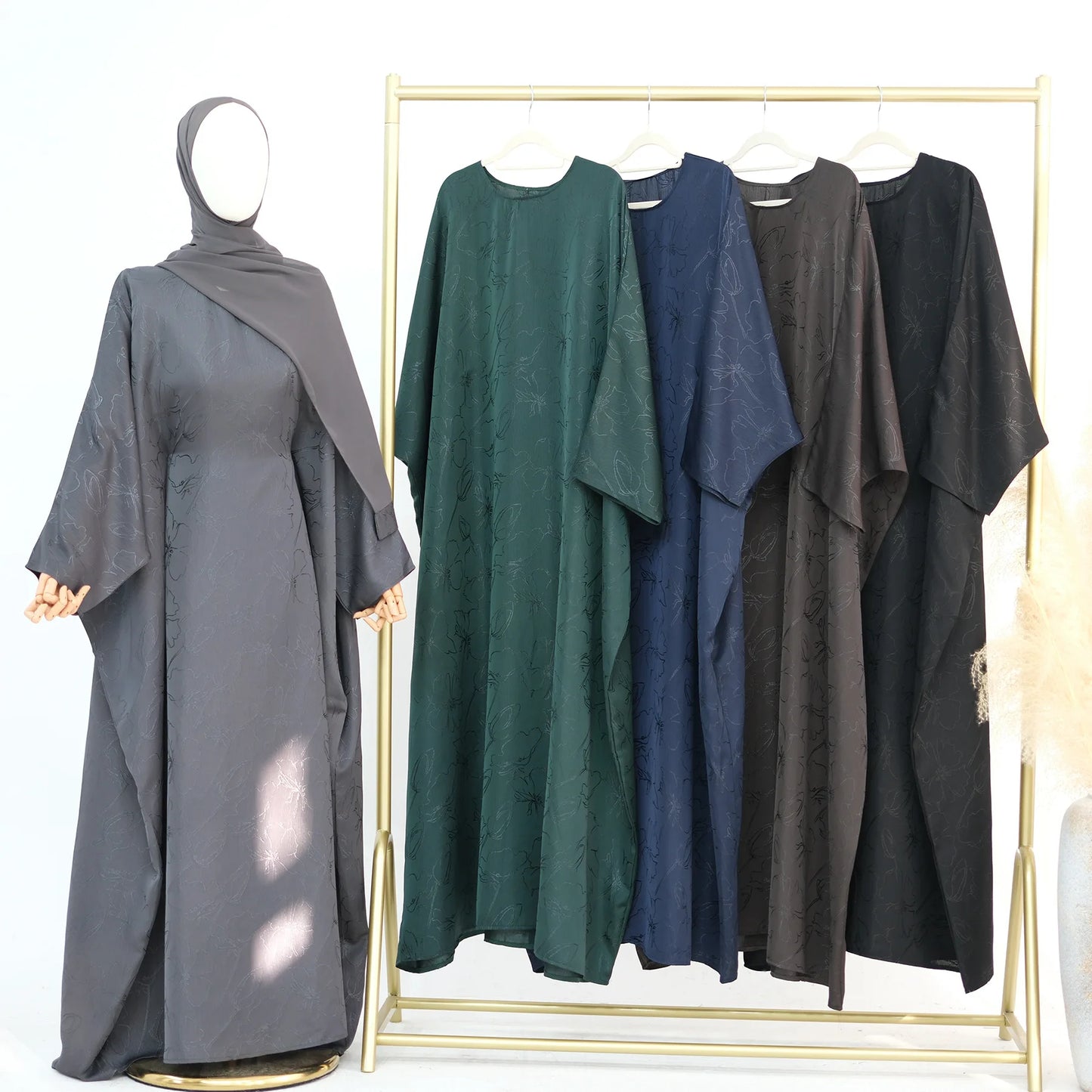 Luxury 2 Piece Muslim Outift Sets for Women Ramadan Dubai Hijab Abaya Dress Islamic Party Kaftan Robe Elegant Turkey Gown 2025.