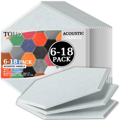 TOUO Acoustic Panels 6-18pc Noise Treatment Insulation Soundproofing Home Studio High Density Soundproof Wall Decor Bedroom