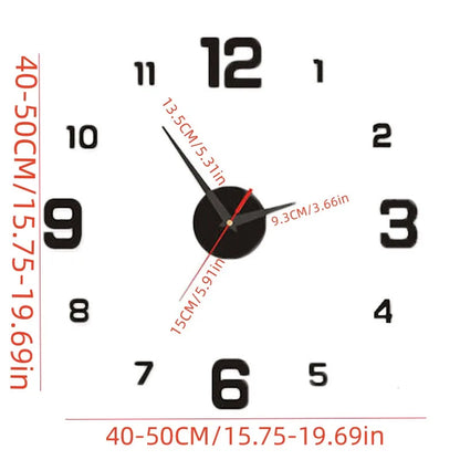 3D Wanduhr Leucht Rahmenlose Wanduhren DIY Digital Clock Wand Aufkleber Stille Uhr für Home Wohnzimmer Büro Wand decor