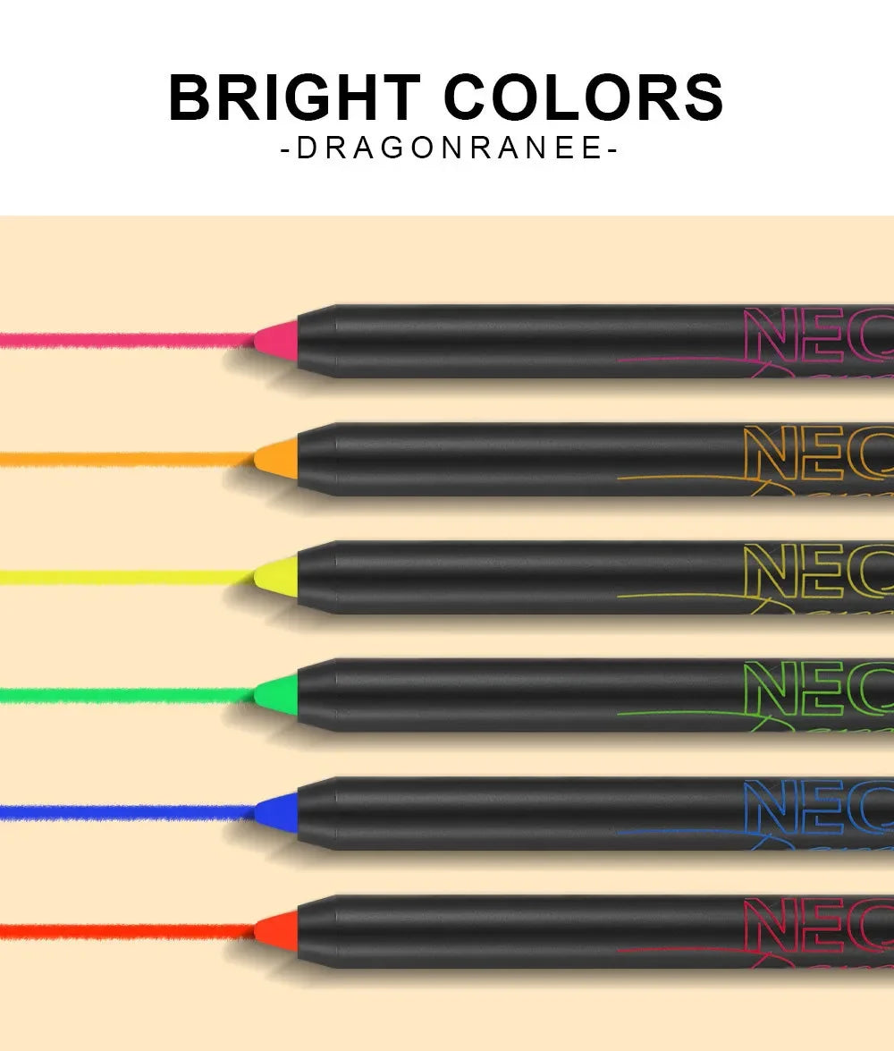 Fluorescence Blue Eyeliner Gel Waterproof Luminous UV Light Neon Eyeliner Pen Yellow Green Pink Color Eye Shadow Cream Make Up.