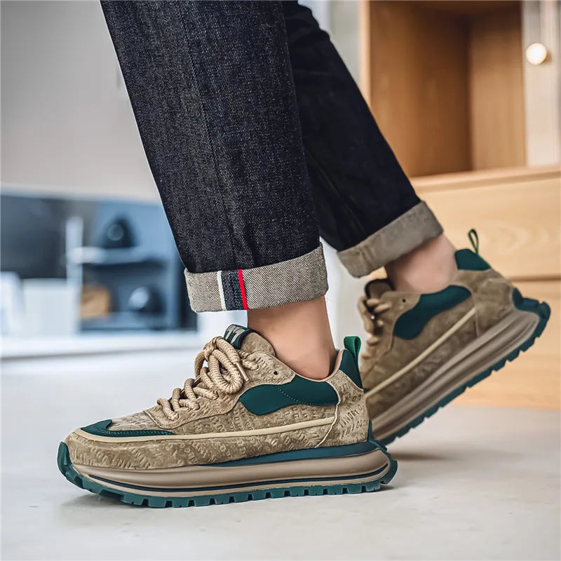 Thick Sole Men Chunky Sneakers Outdoor Wear-resistant Male Trends 2025 New Mens Casual Shoes Fashion Comfort Anti Slip Vulcanize.