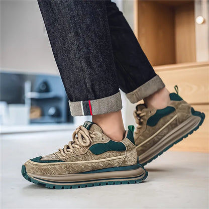 Thick Sole Men Chunky Sneakers Outdoor Wear-resistant Male Trends 2025 New Mens Casual Shoes Fashion Comfort Anti Slip Vulcanize.