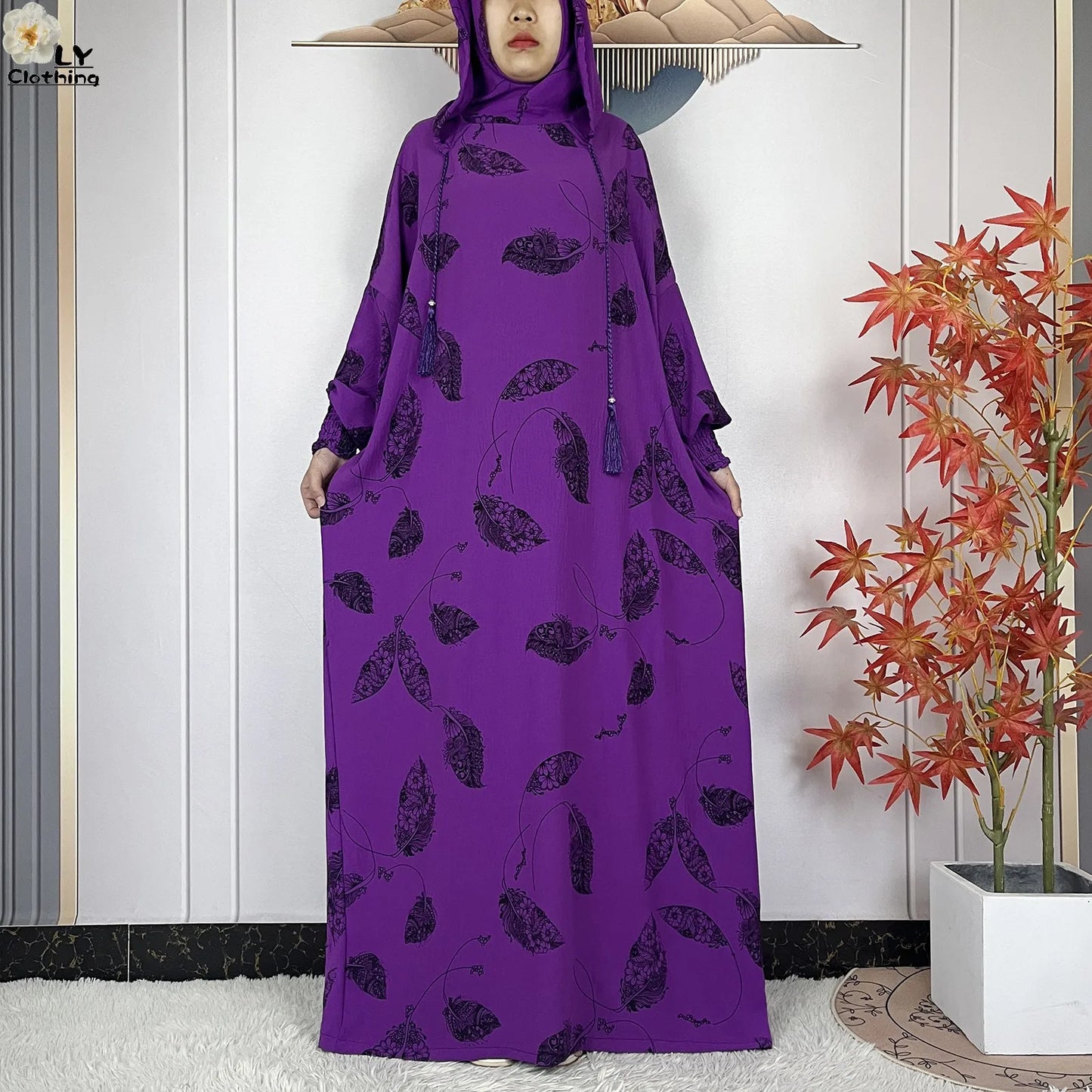 2025Hot Sales New Ramadan Muslim Double Hat Women Abaya Prayer Garment Islam Turkey Arabic Femme Abaya Prayer Kaftan Loose Robes