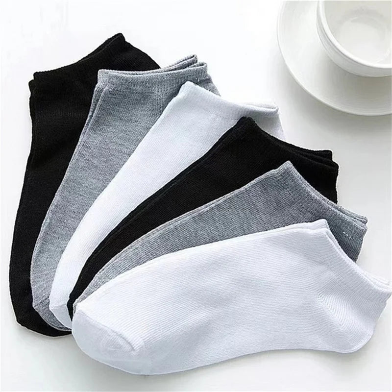 50/100 Pairs Solid Color Breathable ﻿Sock Women Men Boat Socks Invisible Low Cut Non-slip Summer No-show Ankle Socks Wholesale.