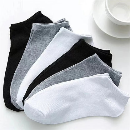 50/100 Pairs Solid Color Breathable ﻿Sock Women Men Boat Socks Invisible Low Cut Non-slip Summer No-show Ankle Socks Wholesale.