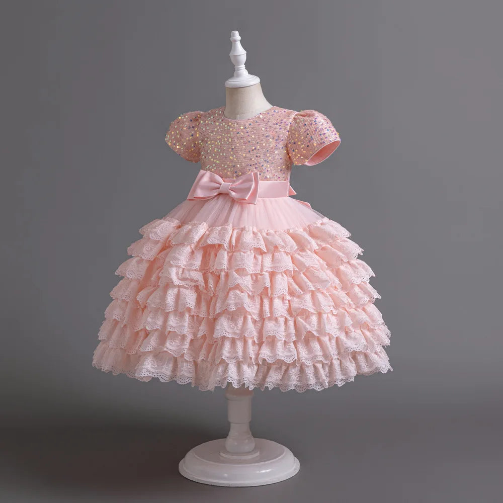 2023 Neue elegante Kleider für Mädchen, glänzendes Halloween-Performance-Kostüm, Geburtstagsparty-Kleid für 3–10 Jahre alte Mädchen.