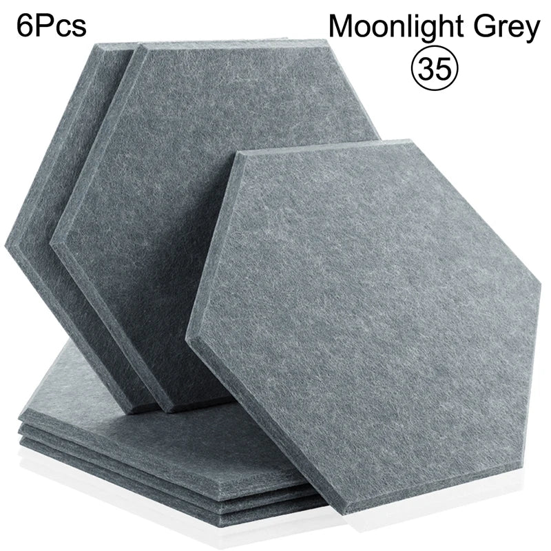 Sound Absorbing Wall Panels Hexagon 6 Pcs Bedroom Acoustic Insulation Sound-absorbing Panels Decor Acoustic Absorption Panel