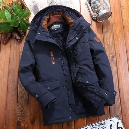 Winter Parka Men Windbreaker Fleece Thick Warm Fur Coats Male Retro Hooded Streetwear Overcoats Men's Windproof Jackets 6xl.