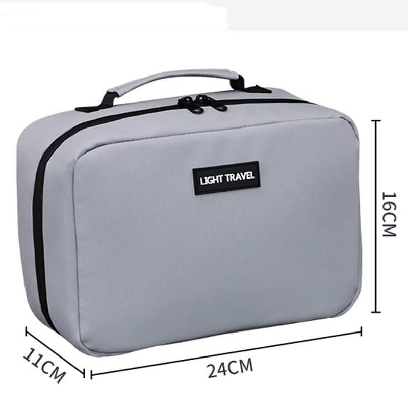 Men's Makeup Bag Waterproof Material Toiletry Bag Large Capacity Cosmetic Organizer, Portable Travel Essential Storage Bag.
