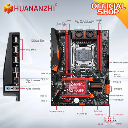HUANANZHI X99 BD4 with E5 2680 V4 LGA 2011-3 X99 Motherboard Support DDR4 Combo Kit for High-End Gaming And Professional Use.