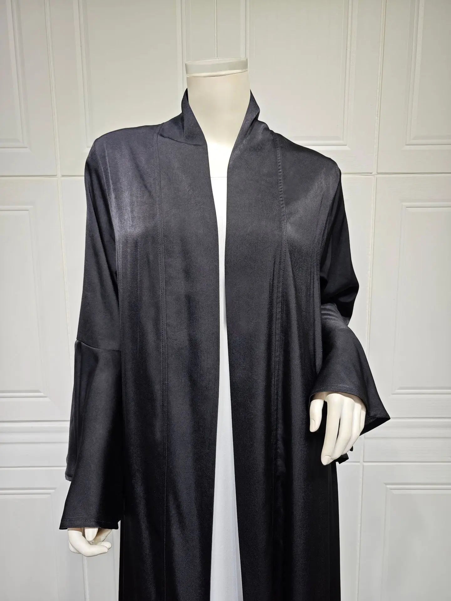 Eid Ramadan Open Abaya Dubai Luxury Elegant Ruffle Sleeve Solid Color Shawl Cardigan Kebaya Kaftan Robe Clothing Caftan Femme