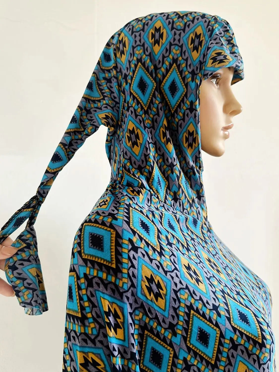 6XL  Muslim Womens Hooded Abaya African Sleeveless Prayer Garment Kaftan Dress With Hijab Floral Dubai Saudi Robe Ramadan