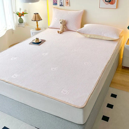 High End Latex Cooling Mattress with Elastic Band Quick-Dry Breathable Summer Bed Mat Machine Washable Foldable Sleeping Pad
