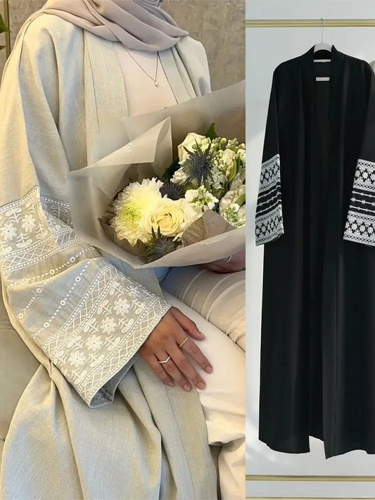 Ramadan Eid Black Open Kimono Abaya Damen Dubai Islam Muslim Kaftan Dress Prayer Clothes Women Kebaya Robe Femme Musulmane.