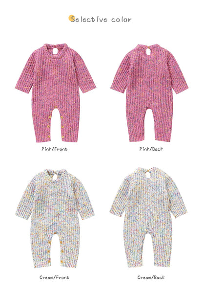 Winter Baby Mädchen Strampler Herbst Rundhals Langarm Gestrickte Neugeborenen Ein Stück Overalls Outfits 0-18m Kleinkind kleidung.
