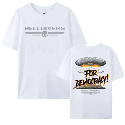 Hot Sale Helldivers for Democracy Graphic t shirt men Summer fashion Casual Short Sleeve Retro Trend Cool streetwear T-Shirts.