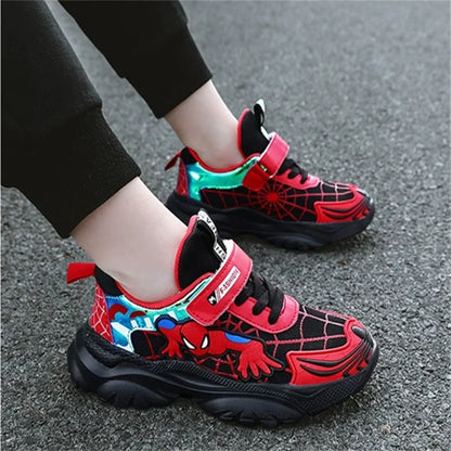 Disney Kids Sneakers Boys Tennis Shoes Comfortable Mesh Shoes Lightweight Outdoor Children's Sports Walking Black Blue Shoes.