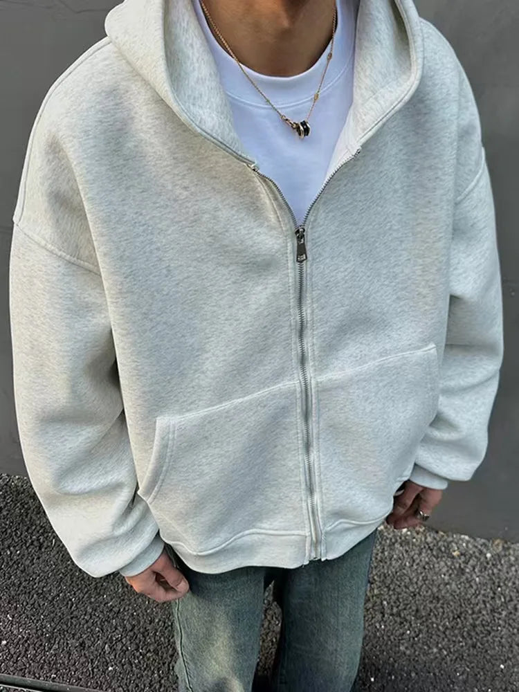 Streetwear fashion three-dimensional backpack casual hoodie Y2K autumn winter high street trend punk men's top loose sportswear.