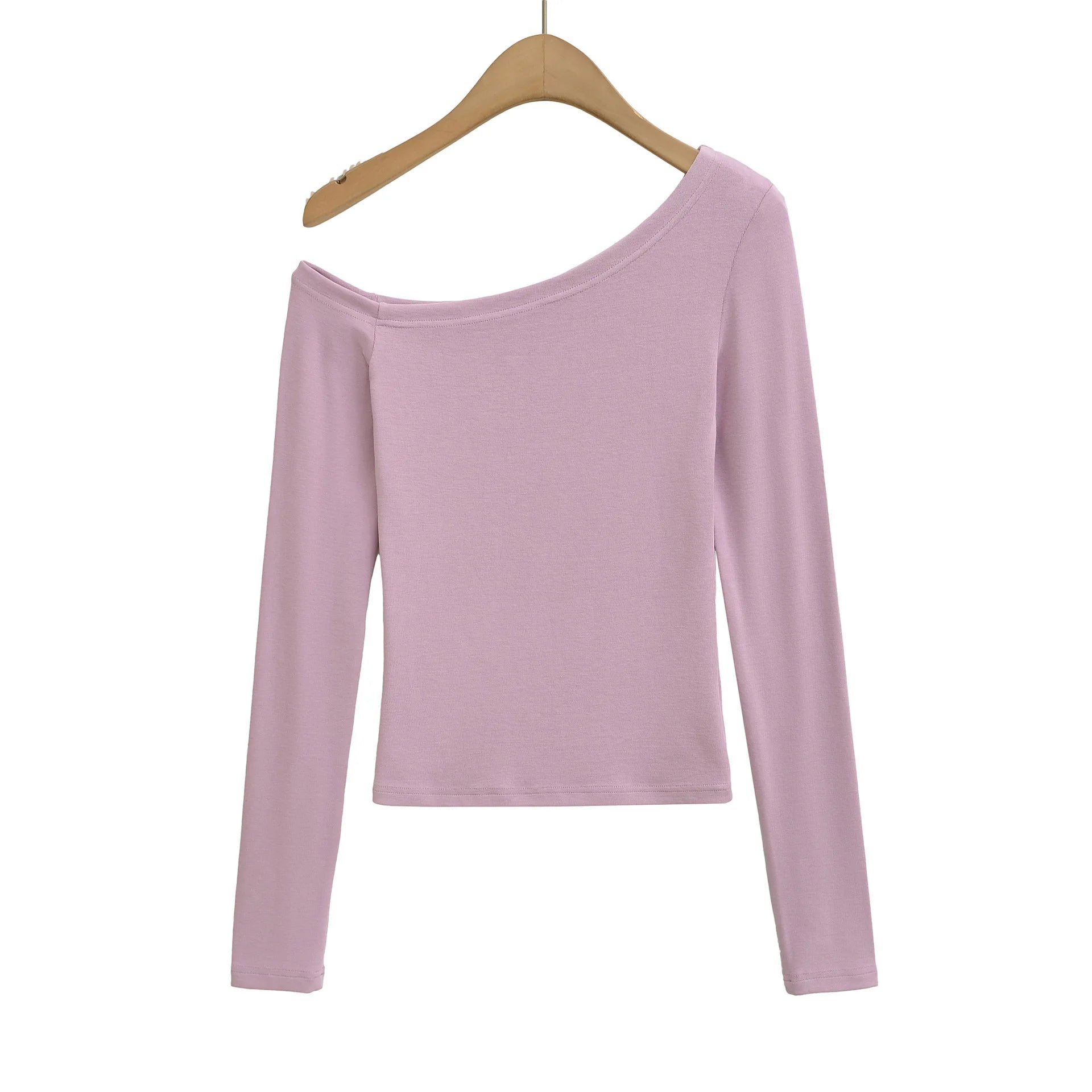 Women One Shoulder Long Sleeve Top Tee Tshirt.