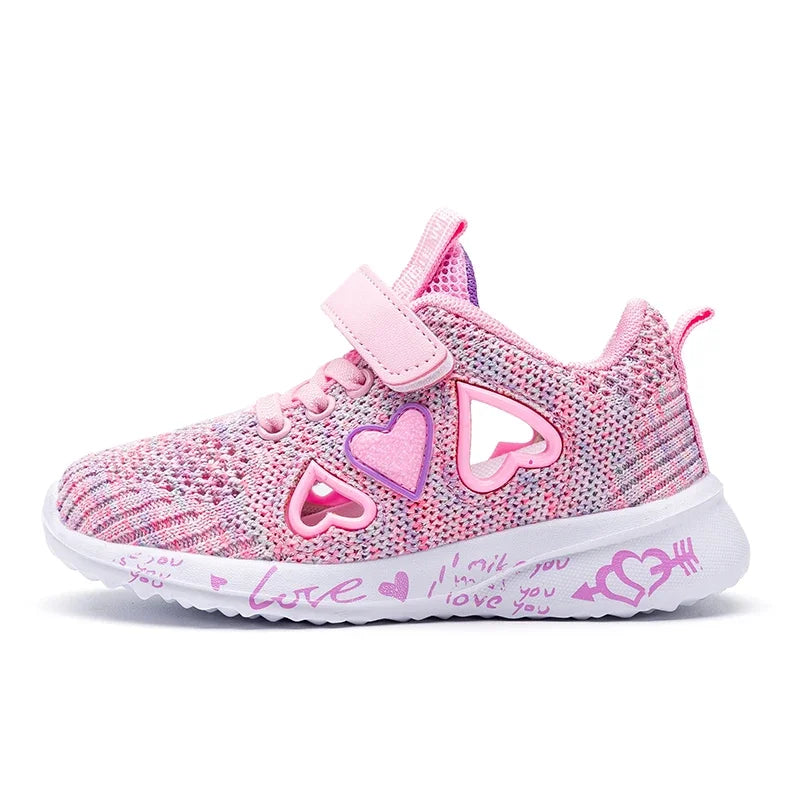 Girls Casual Shoes Light Mesh Sneakers Kids Summer Children Spring Autumn Tenis Cute Sport Cartoon Female Running Sock Footwear