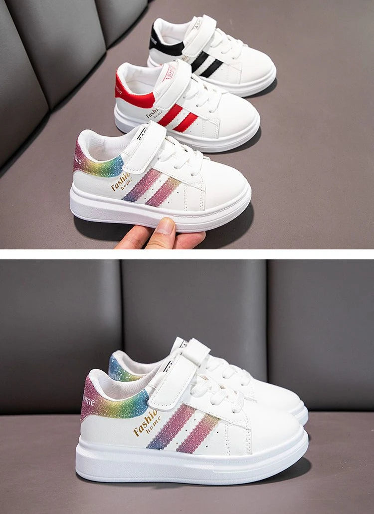 Children's Sports Shoes Non-slip New Tennis Shoes for Girls Fashion Boys Versatile Kids Causal School Running Sneakers Hook Loop.