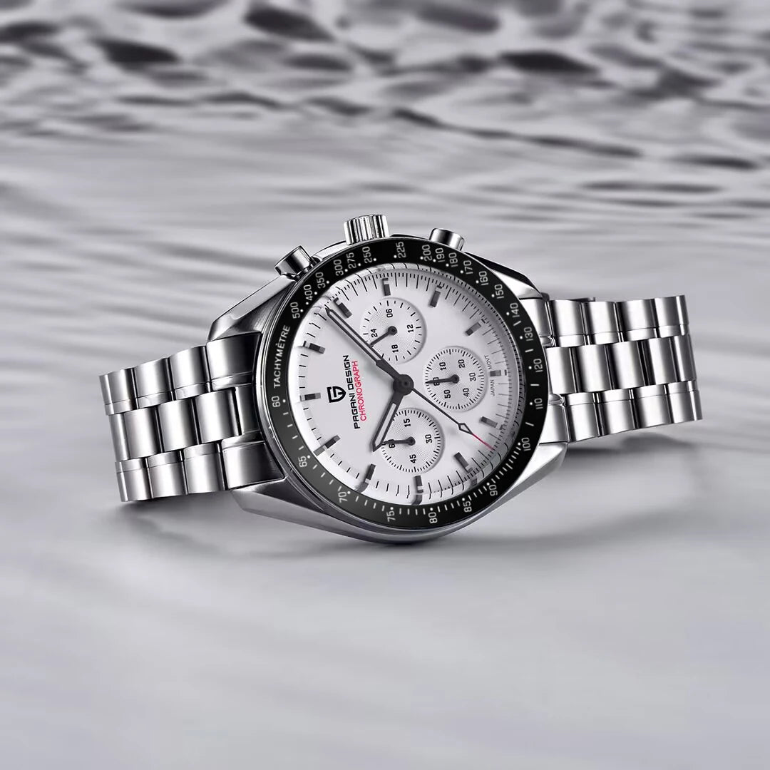 PAGANI DESIGN 2025 New Moon Watch Retro Luxury Quartz Watches For Men Stainless steel Luminous waterproof Sport Chronograph Man.