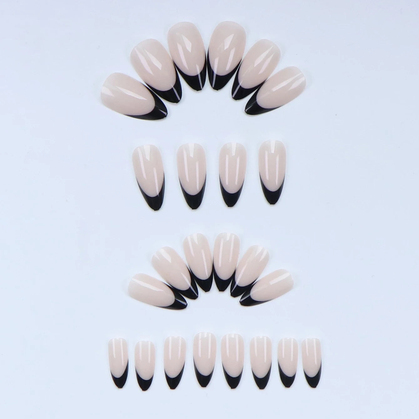 ARTAUG 24PCS Short Press On Nails Square Pink Fingertip White French Trim Press On Nails Full Cover Fake Nails Set Nail.