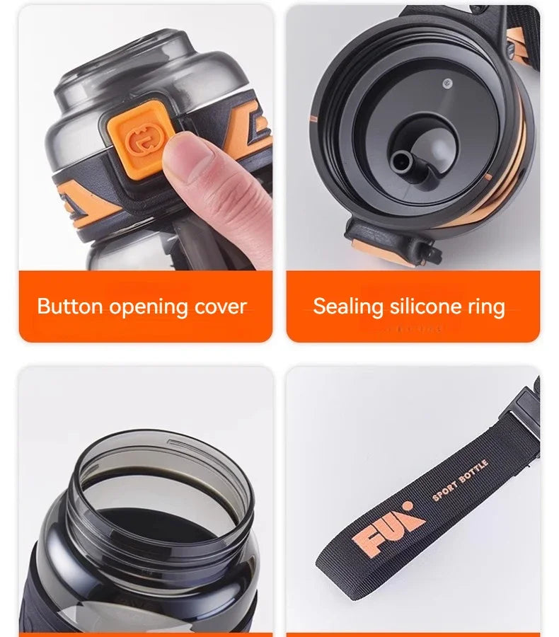 Portable Sports Water Cup For Men Tritan Material One Key Open Cover Fitness Cups High Temperature Seal Leakproof Kettle