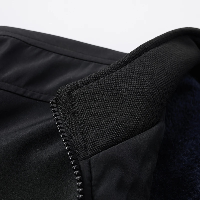 Warm Fleece Autumn Winter Jackets for Men Business Office Dress Coat Casual Men's Winter Jacket Solid Color Luxury Outerwear Man.