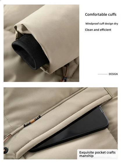 Top Grade Designer New Brand Men Parka Jacket Thick Casual Fashion Hooded Cropped Windbreaker Quilted Bubble Coats  Mens Clothes.