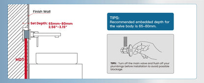 BAKALA Luxury  Mirror Matte  Black White Bathroom Faucet Basin Sink Tap Wall Mounted Square Brass Mixer LT-320BR