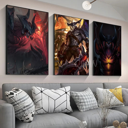 Aatrox League Of Legends Poster Wall Art Home Decor Room Decor Digital Painting Living Room Restaurant Kitchen Art.