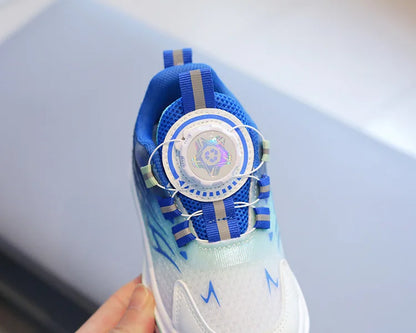 Tenis Child Shoe Casual Sneaker for Boy Kid Shoe for Girl Rotating Buttons Running Shoe for Girl Soft Sole Mesh Braeathable Shoe